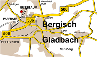 Anfahrtsskizze zu BergTV in Bergisch Gladbach Nussbaumer Berg 21